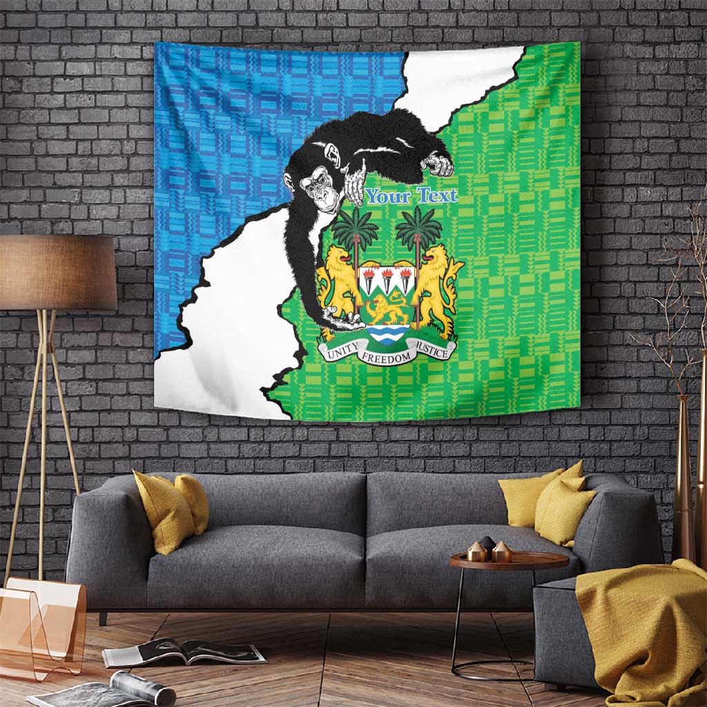 Personalised Afro Sierra Leone Tapestry Chimpanzee Mix African Pattern LT15