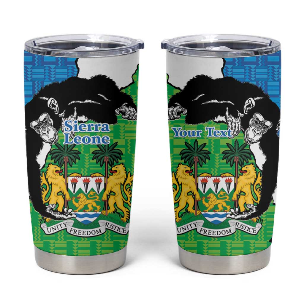 Personalised Afro Sierra Leone Tumbler Cup Chimpanzee Mix African Pattern LT15