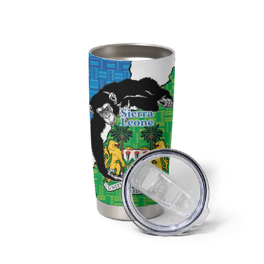 Personalised Afro Sierra Leone Tumbler Cup Chimpanzee Mix African Pattern LT15