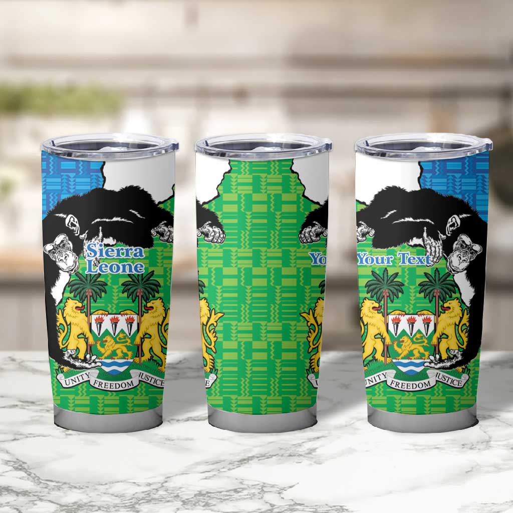 Personalised Afro Sierra Leone Tumbler Cup Chimpanzee Mix African Pattern LT15