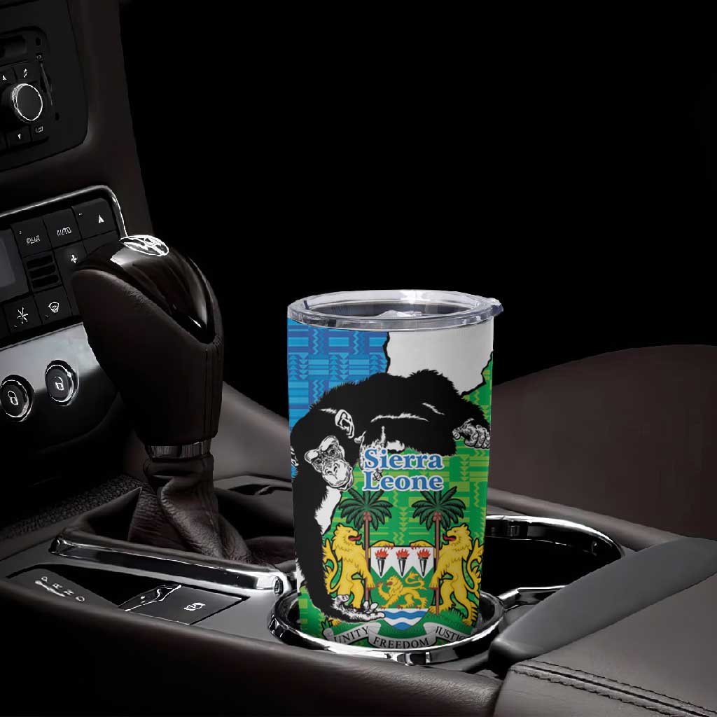 Personalised Afro Sierra Leone Tumbler Cup Chimpanzee Mix African Pattern LT15