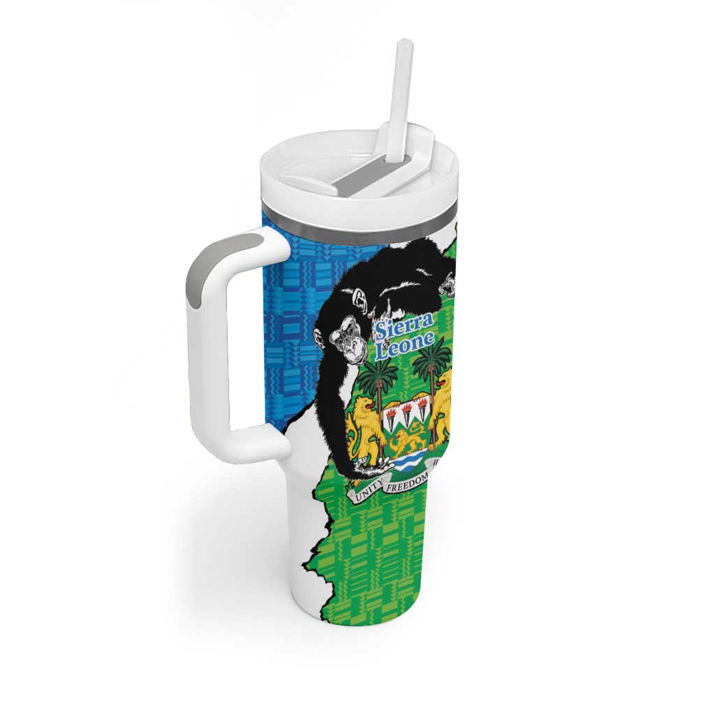 Personalised Afro Sierra Leone Tumbler With Handle Chimpanzee Mix African Pattern LT15