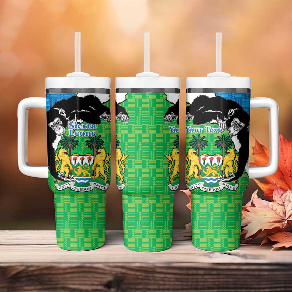 Personalised Afro Sierra Leone Tumbler With Handle Chimpanzee Mix African Pattern LT15