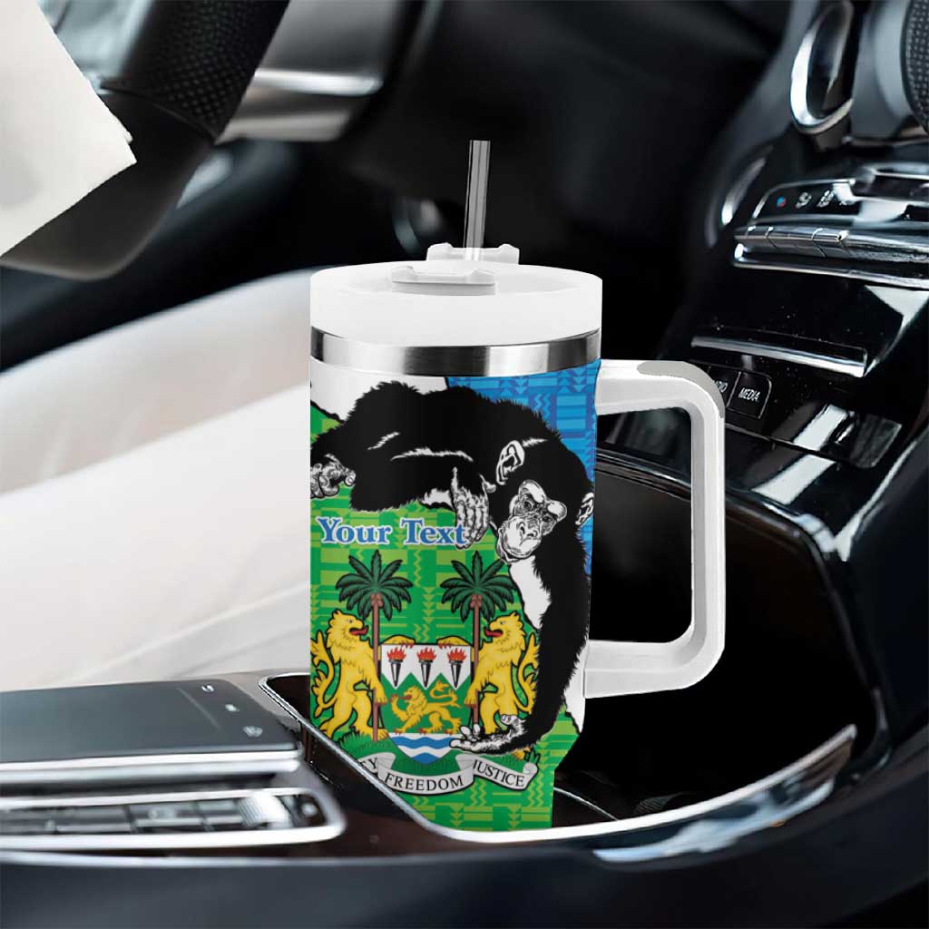 Personalised Afro Sierra Leone Tumbler With Handle Chimpanzee Mix African Pattern LT15