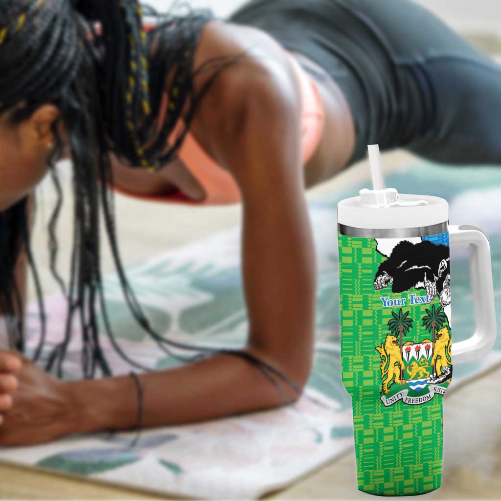 Personalised Afro Sierra Leone Tumbler With Handle Chimpanzee Mix African Pattern LT15
