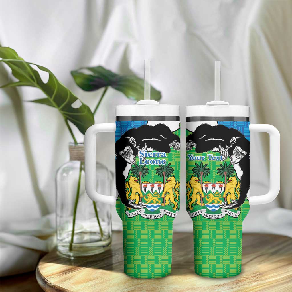 Personalised Afro Sierra Leone Tumbler With Handle Chimpanzee Mix African Pattern LT15