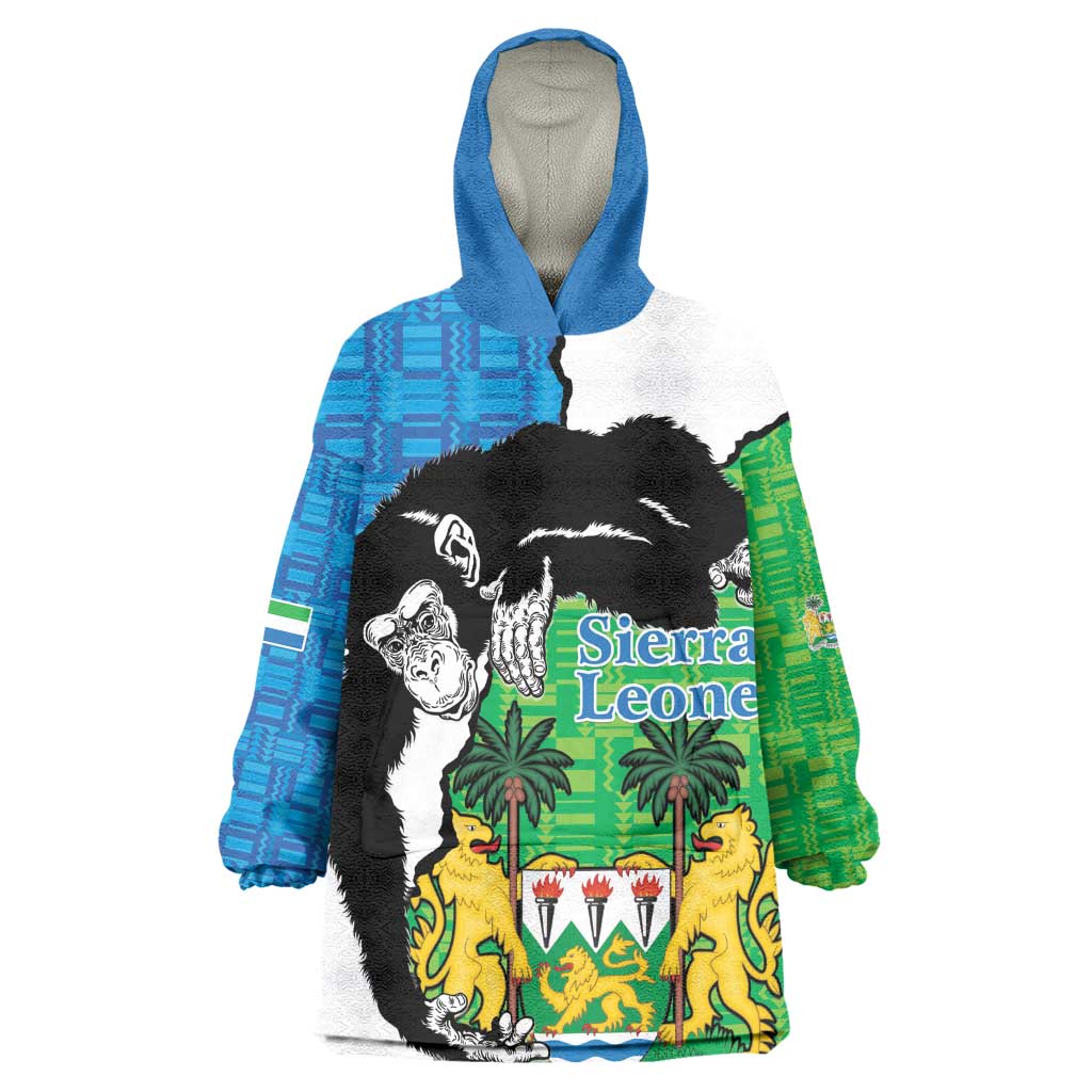 Personalised Afro Sierra Leone Wearable Blanket Hoodie Chimpanzee Mix African Pattern LT15
