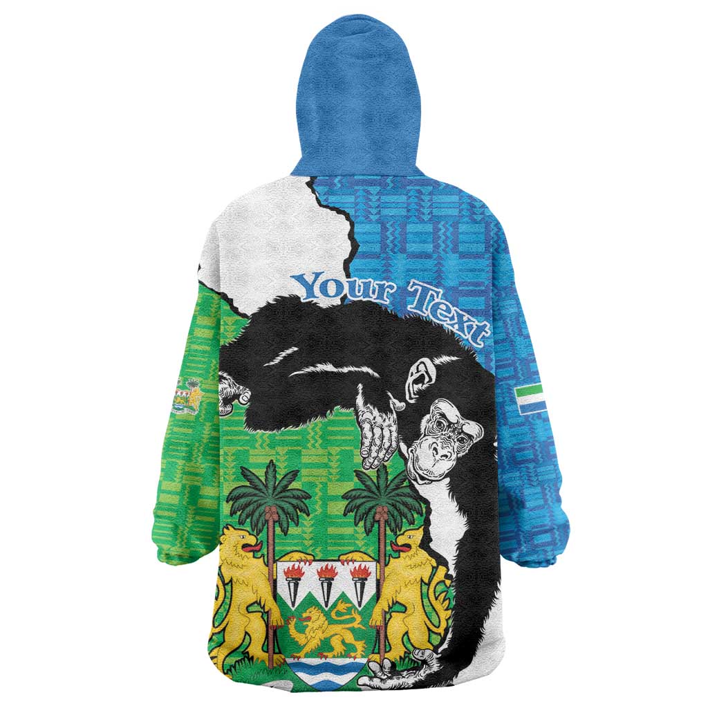 Personalised Afro Sierra Leone Wearable Blanket Hoodie Chimpanzee Mix African Pattern LT15
