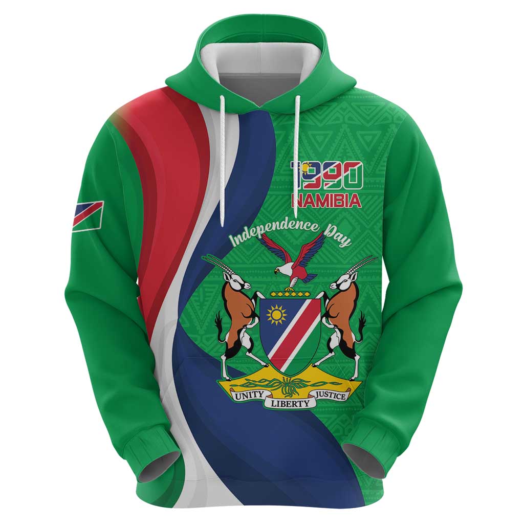 Personalised Namibia Independence Day Hoodie Coat Of Arms With African Pattern LT15