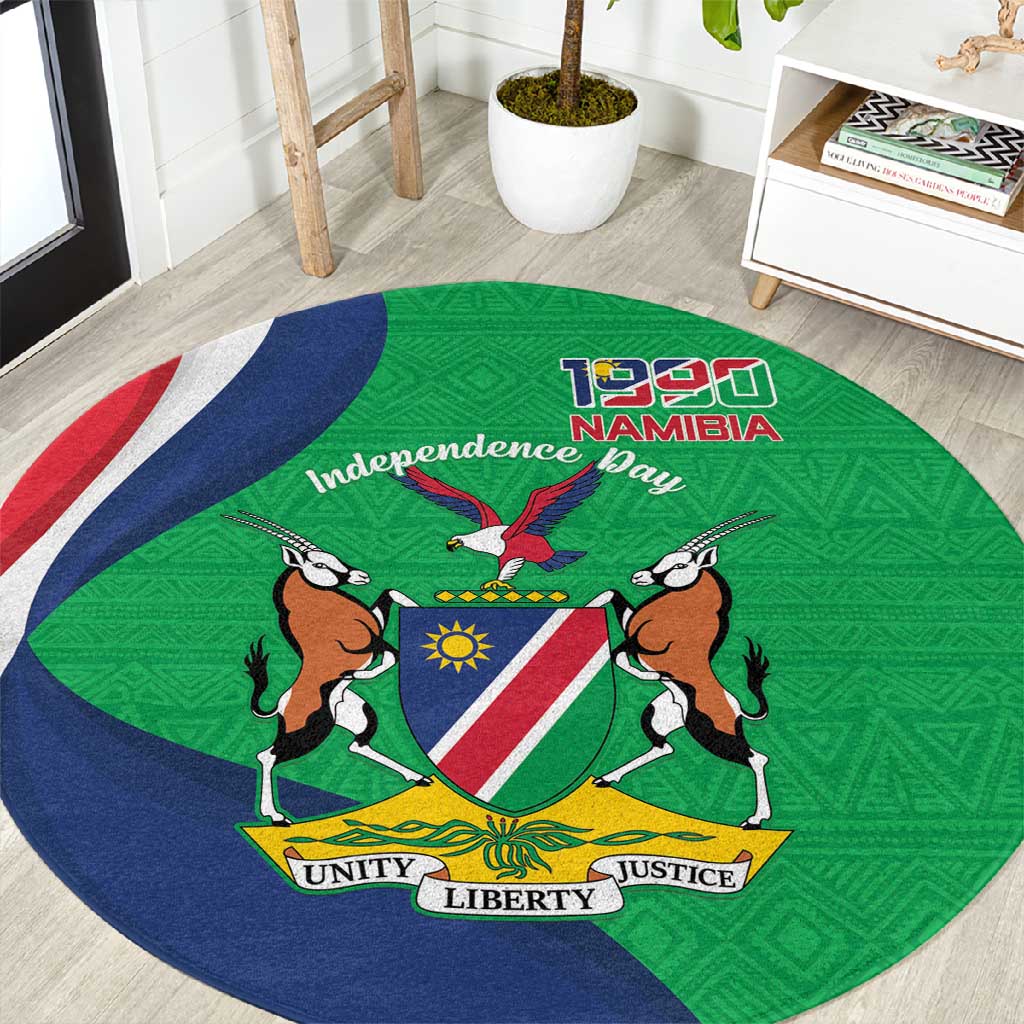 Personalised Namibia Round Carpet 35th Anniversary Independence Day LT15