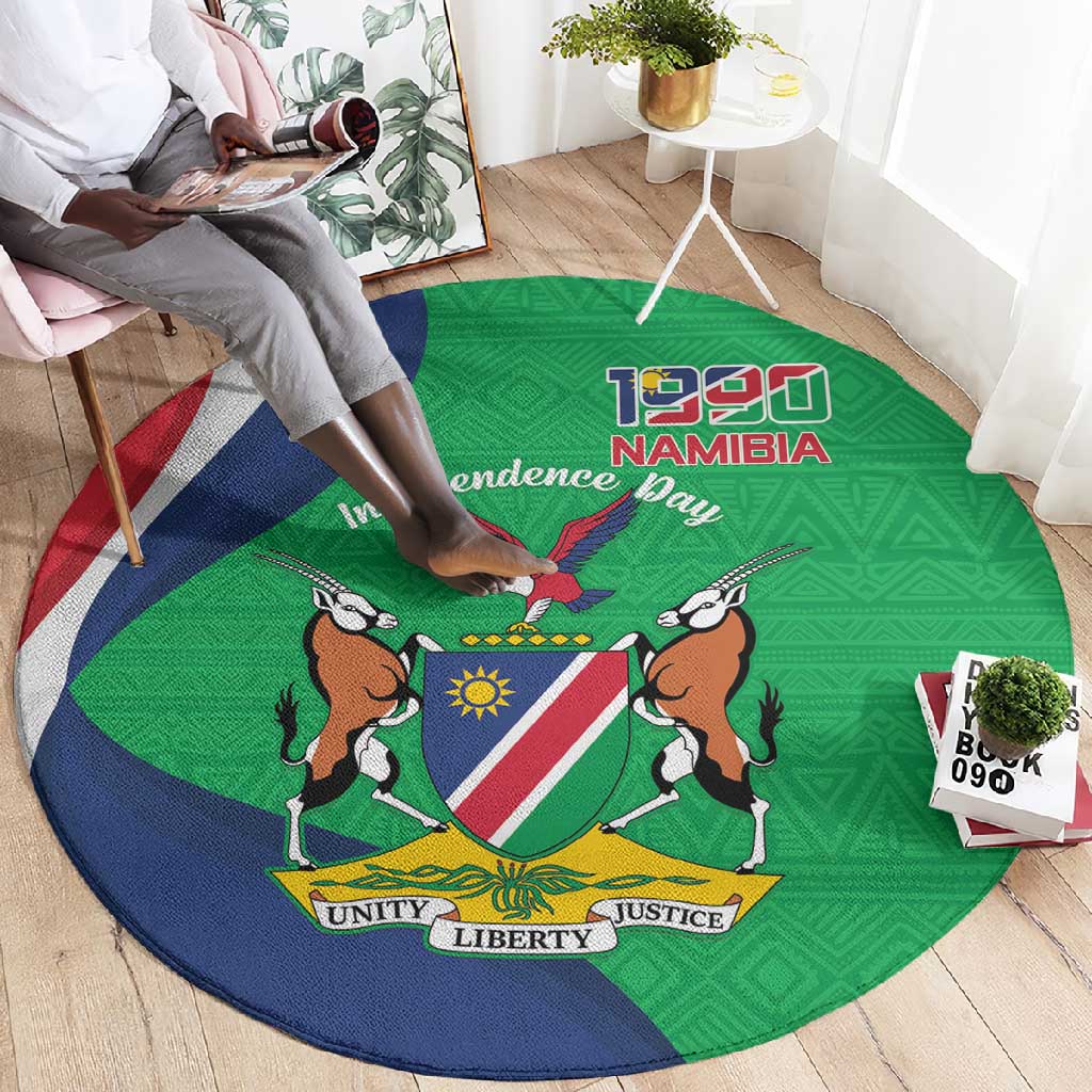 Personalised Namibia Round Carpet 35th Anniversary Independence Day LT15