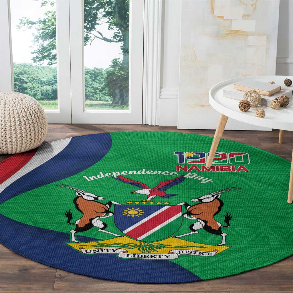 Personalised Namibia Round Carpet 35th Anniversary Independence Day LT15