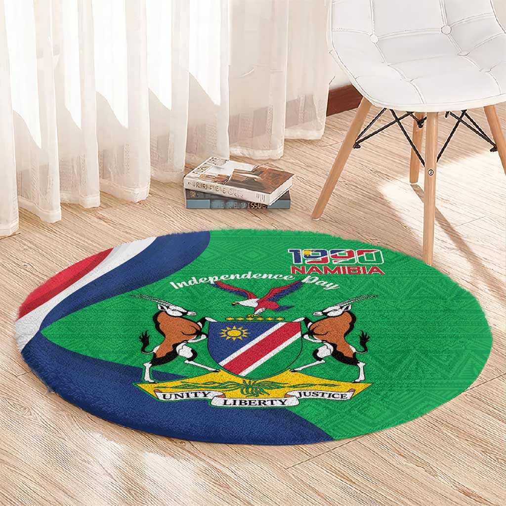 Personalised Namibia Round Carpet 35th Anniversary Independence Day LT15