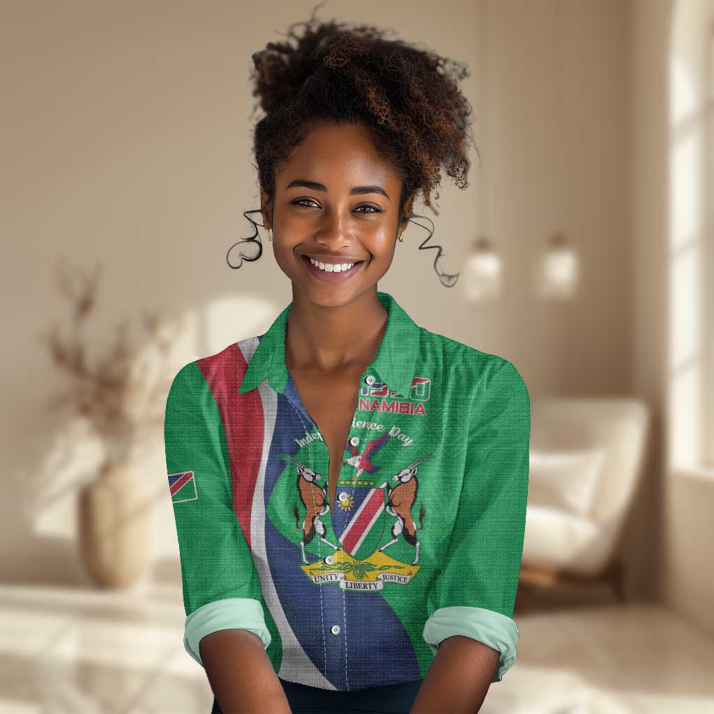 Personalised Namibia Women Casual Shirt 35th Anniversary Independence Day LT15