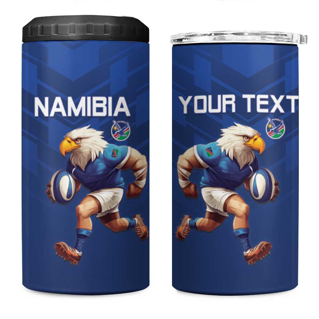 Namibia Rugby Custom 4 in 1 Can Cooler Tumbler Eagle Mascot - Sporty Style LT15