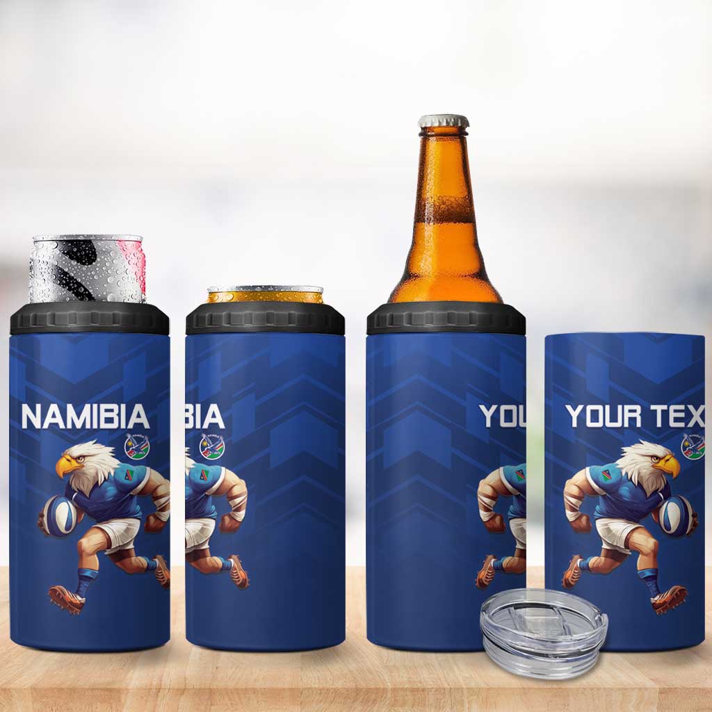 Namibia Rugby Custom 4 in 1 Can Cooler Tumbler Eagle Mascot - Sporty Style LT15