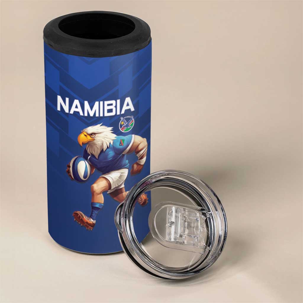 Namibia Rugby Custom 4 in 1 Can Cooler Tumbler Eagle Mascot - Sporty Style LT15