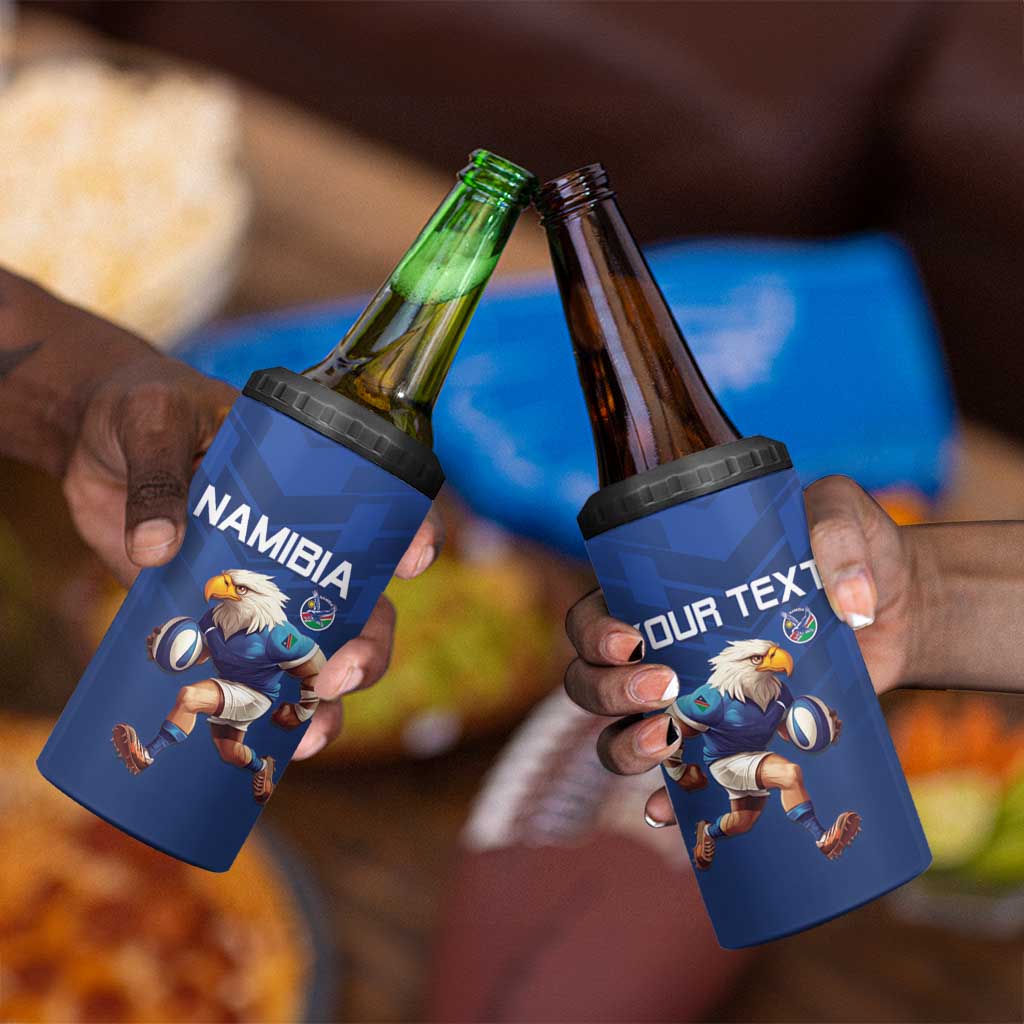 Namibia Rugby Custom 4 in 1 Can Cooler Tumbler Eagle Mascot - Sporty Style LT15