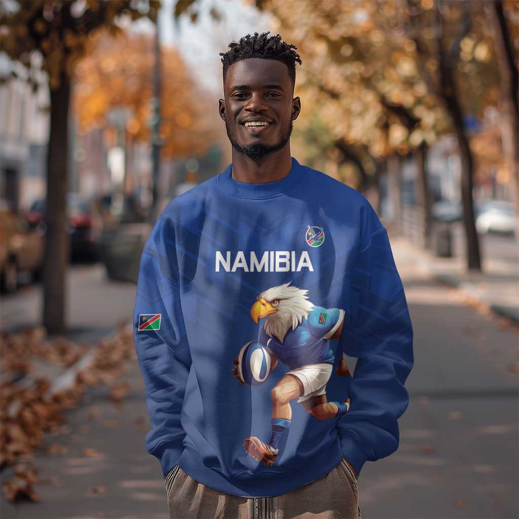 Namibia Rugby Custom Sweatshirt Eagle Mascot - Sporty Style LT15