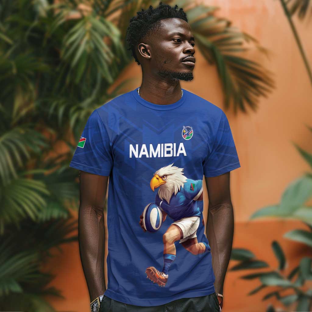 Namibia Rugby Custom T shirt Eagle Mascot - Sporty Style LT15