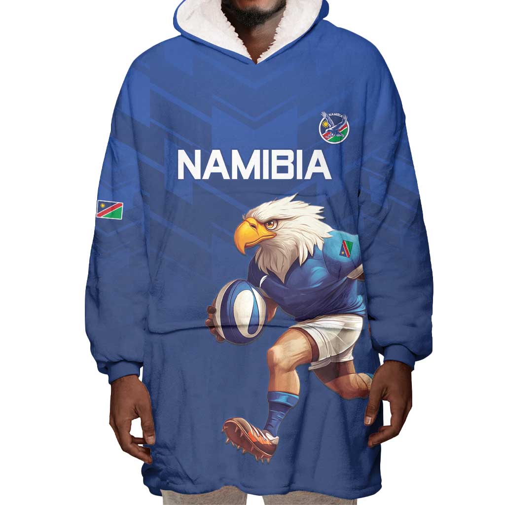 Namibia Rugby Custom Wearable Blanket Hoodie Eagle Mascot - Sporty Style LT15