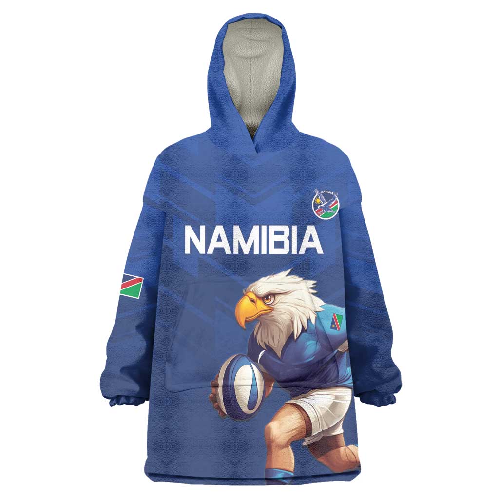 Namibia Rugby Custom Wearable Blanket Hoodie Eagle Mascot - Sporty Style LT15