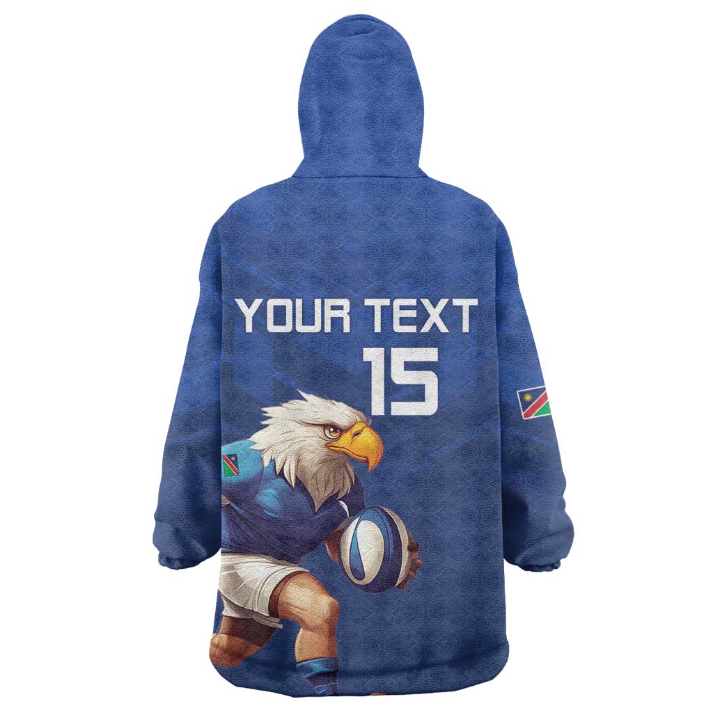 Namibia Rugby Custom Wearable Blanket Hoodie Eagle Mascot - Sporty Style LT15