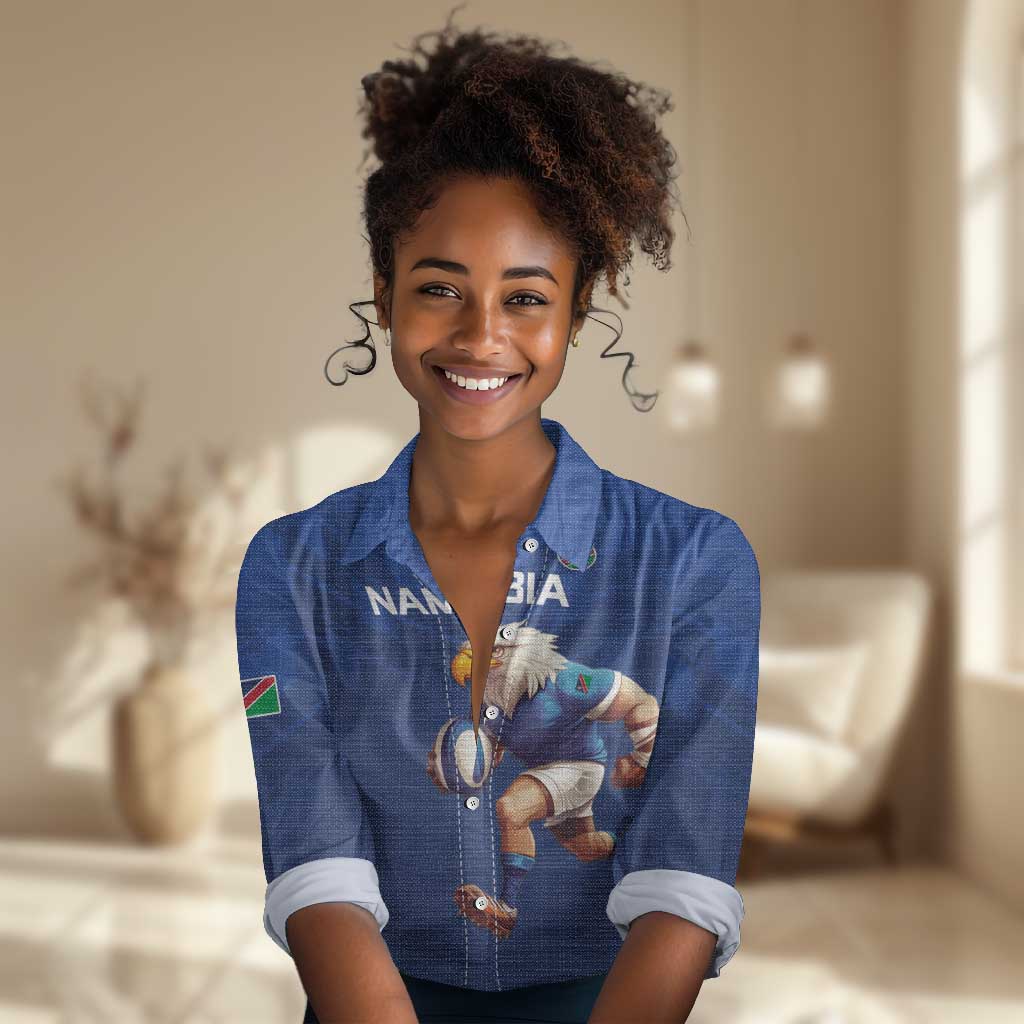 Namibia Rugby Custom Women Casual Shirt Eagle Mascot - Sporty Style LT15