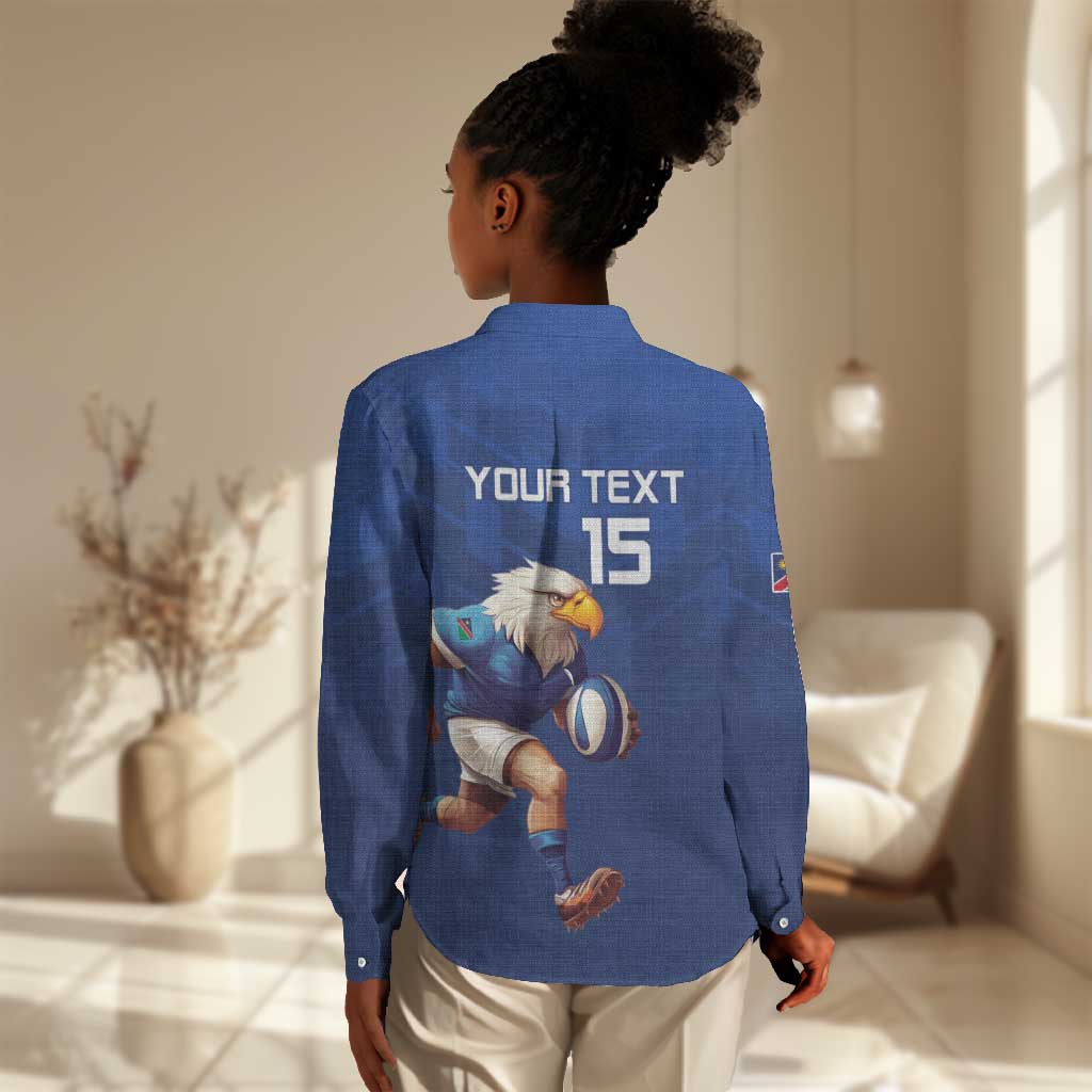 Namibia Rugby Custom Women Casual Shirt Eagle Mascot - Sporty Style LT15