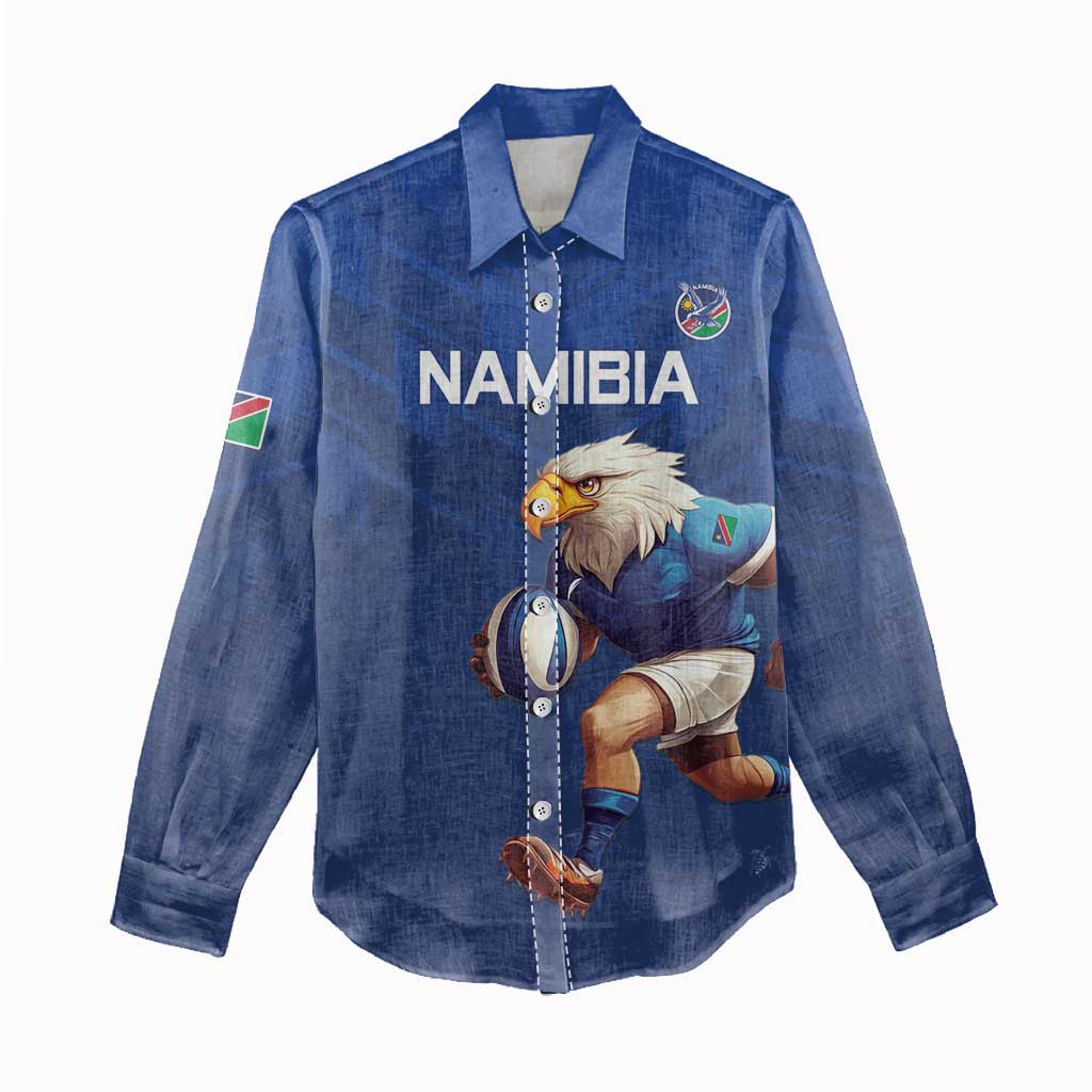 Namibia Rugby Custom Women Casual Shirt Eagle Mascot - Sporty Style LT15