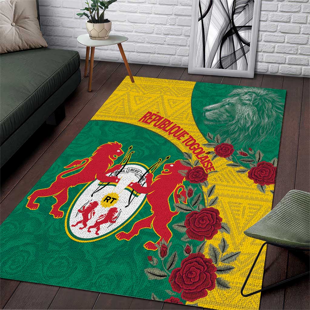 Personalised Togo Area Rug Coat Of Arms - African Mix Rose Pattern LT15