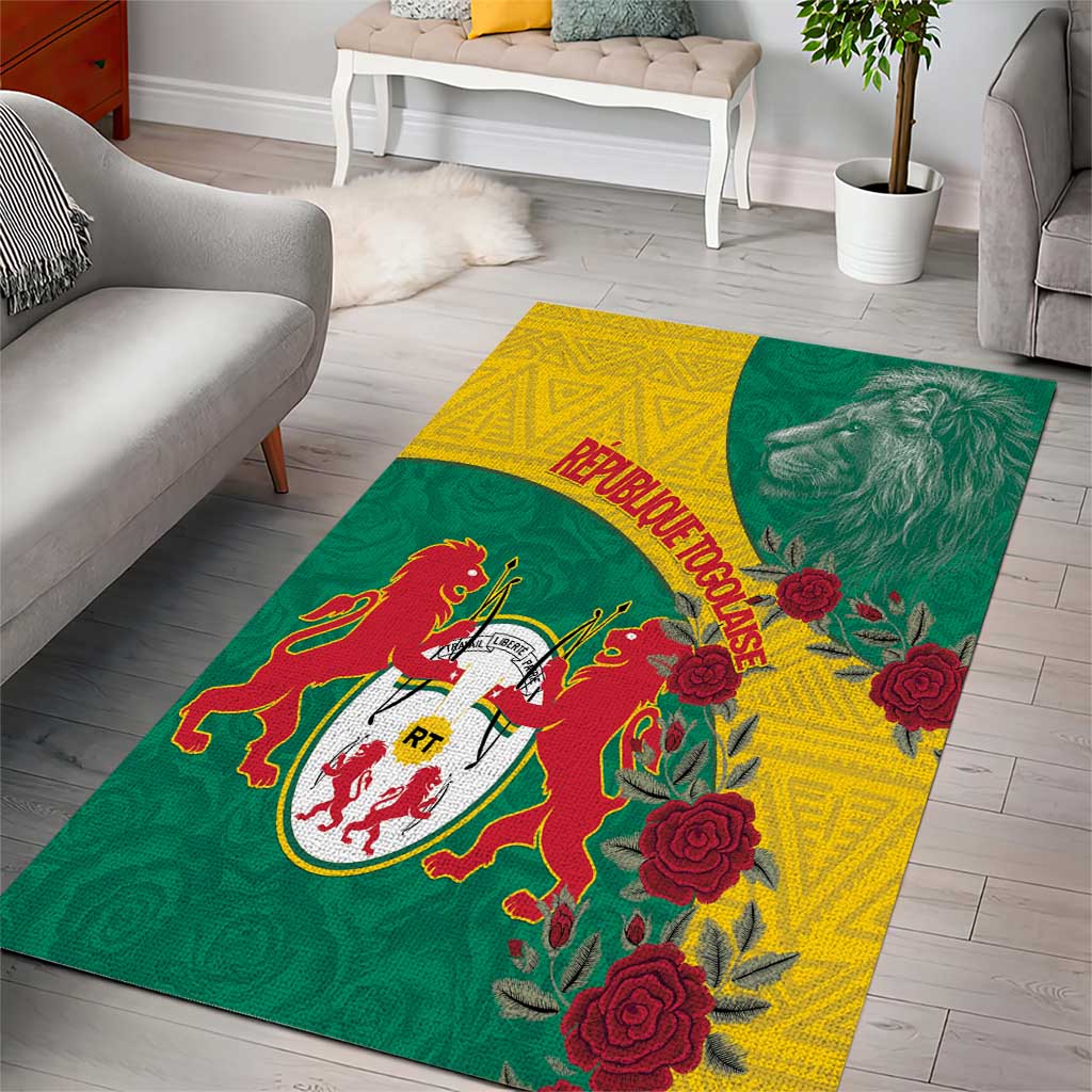 Personalised Togo Area Rug Coat Of Arms - African Mix Rose Pattern LT15