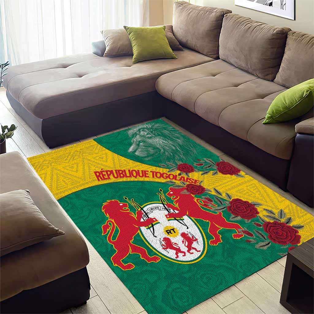 Personalised Togo Area Rug Coat Of Arms - African Mix Rose Pattern LT15