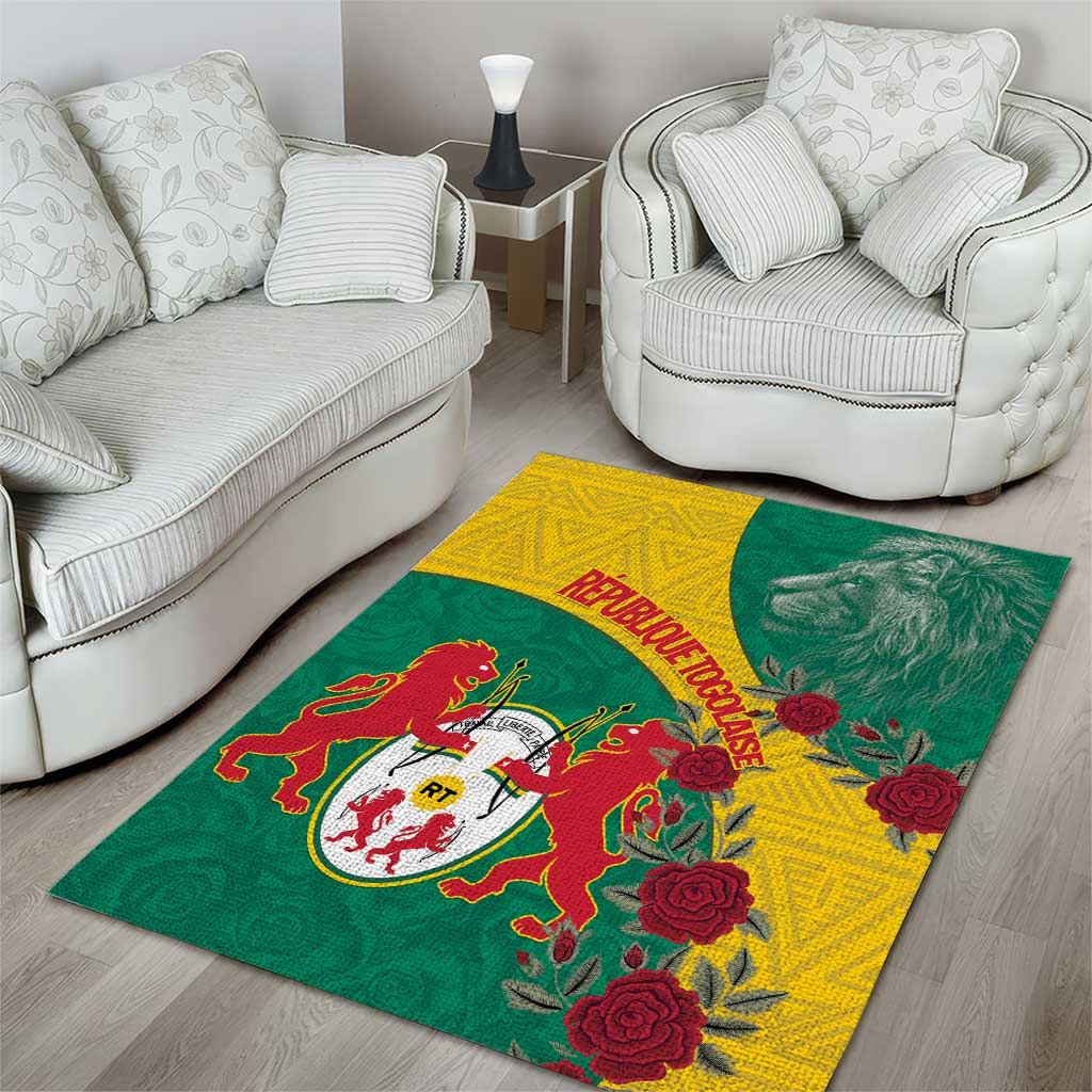 Personalised Togo Area Rug Coat Of Arms - African Mix Rose Pattern LT15