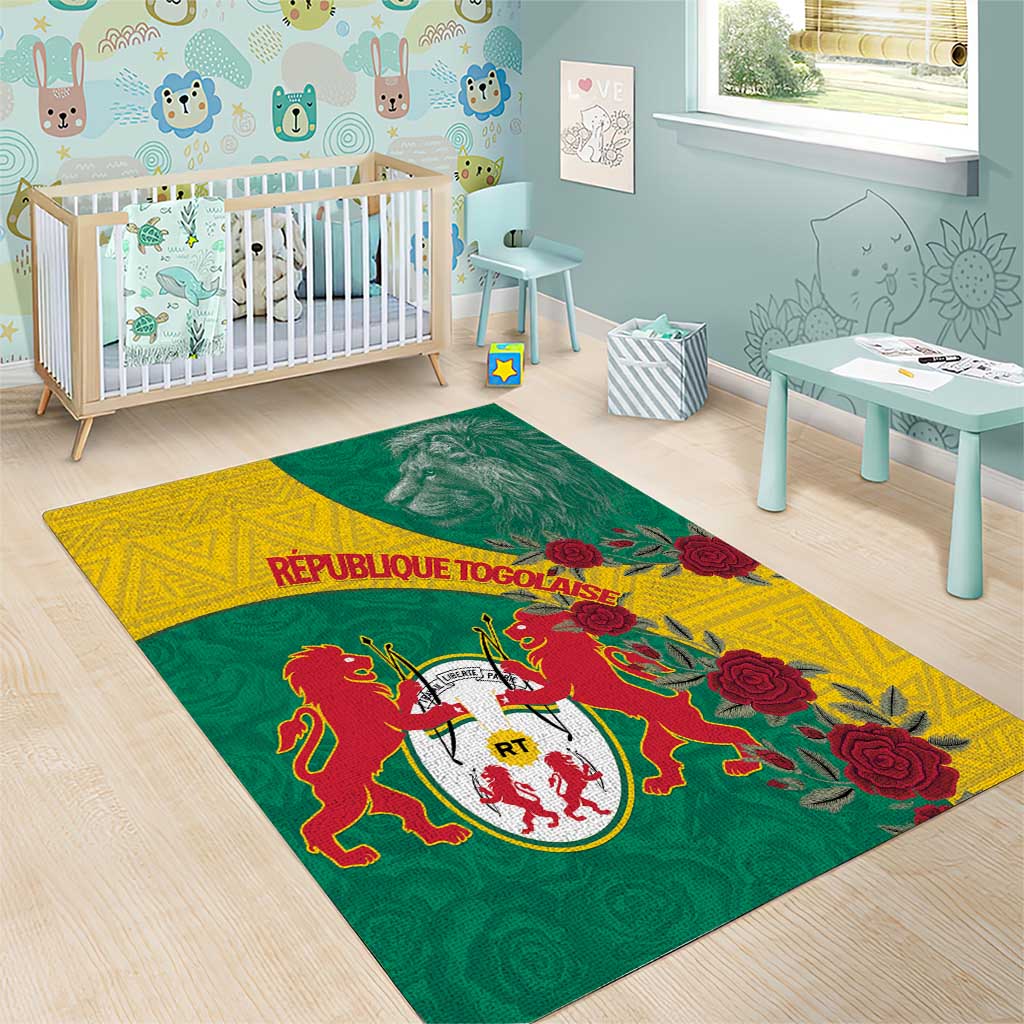 Personalised Togo Area Rug Coat Of Arms - African Mix Rose Pattern LT15