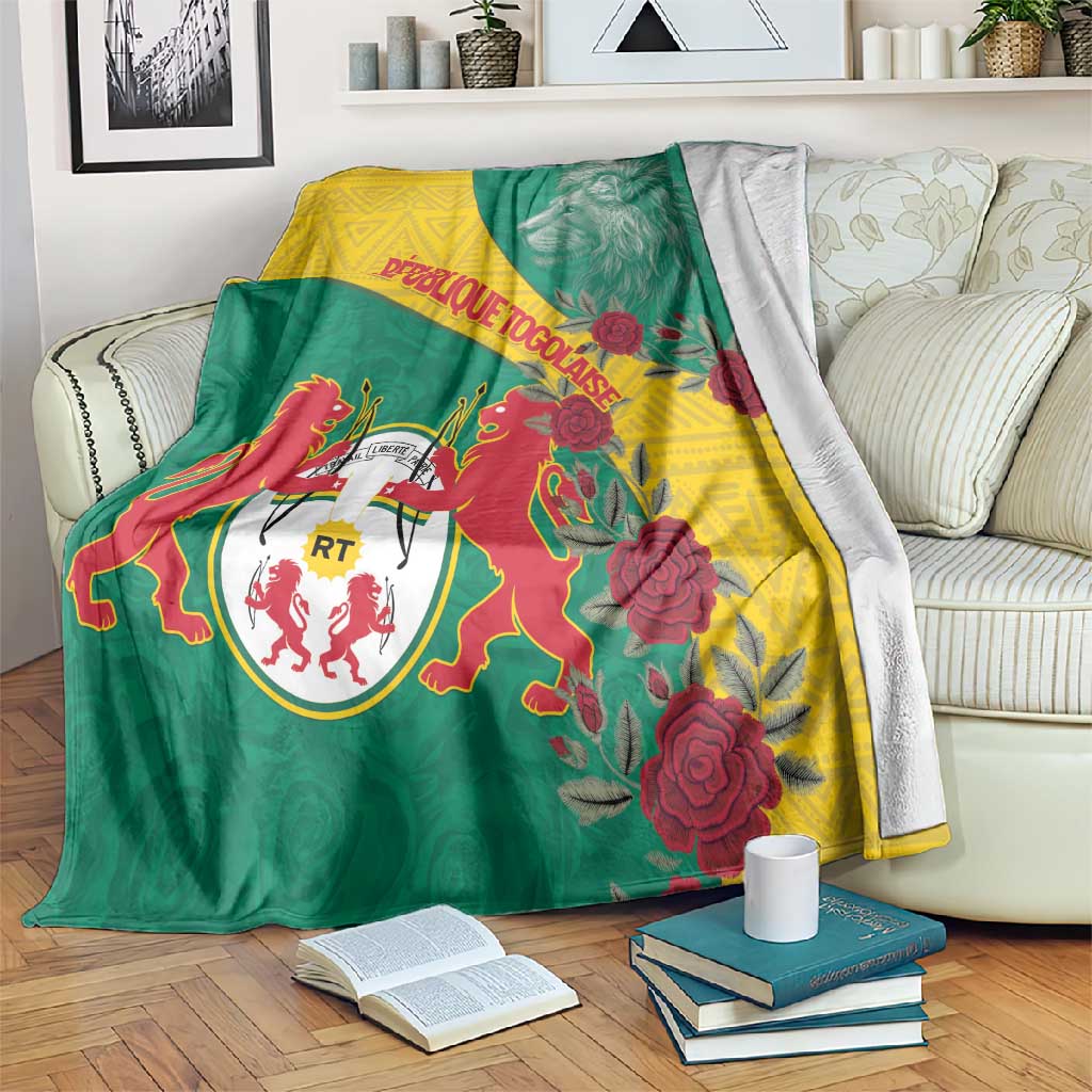 Personalised Togo Blanket Coat Of Arms - African Mix Rose Pattern LT15