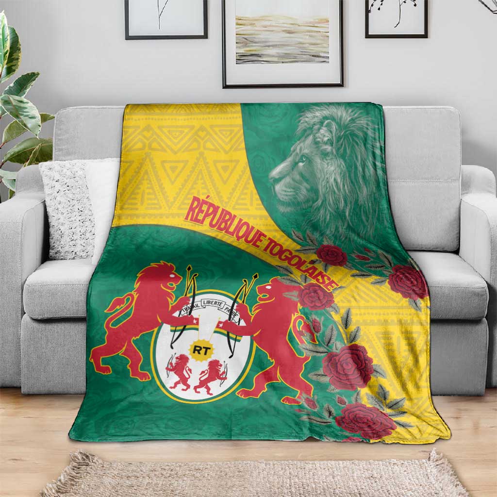 Personalised Togo Blanket Coat Of Arms - African Mix Rose Pattern LT15