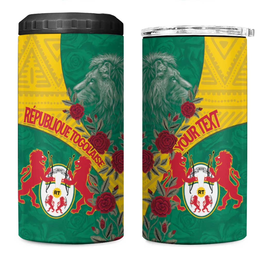Personalised Togo 4 in 1 Can Cooler Tumbler Coat Of Arms - African Mix Rose Pattern LT15