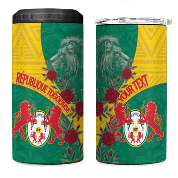 Personalised Togo 4 in 1 Can Cooler Tumbler Coat Of Arms - African Mix Rose Pattern LT15