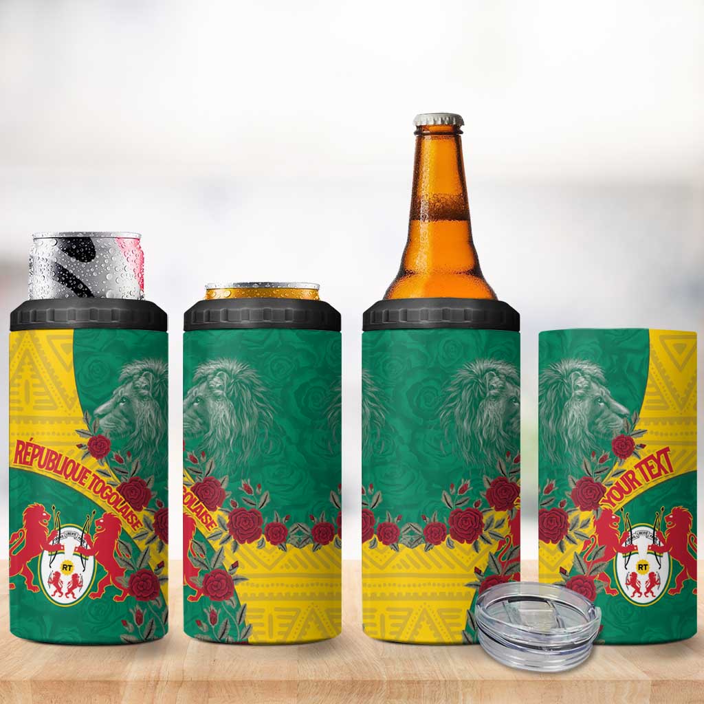 Personalised Togo 4 in 1 Can Cooler Tumbler Coat Of Arms - African Mix Rose Pattern LT15
