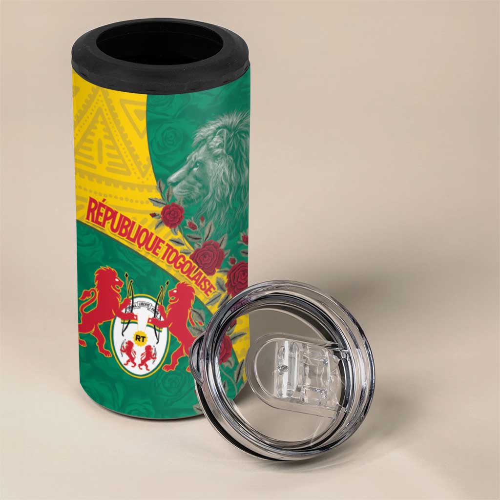 Personalised Togo 4 in 1 Can Cooler Tumbler Coat Of Arms - African Mix Rose Pattern LT15