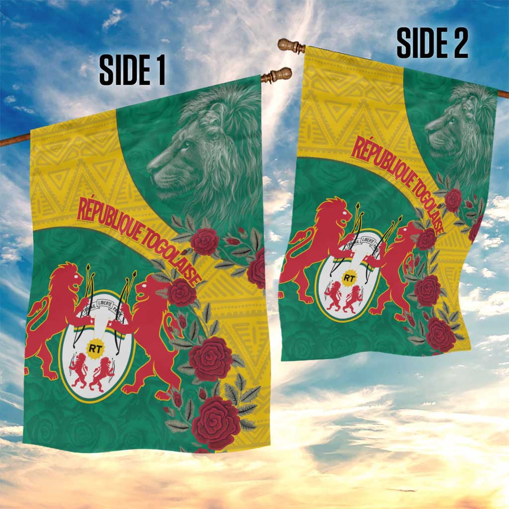 Personalised Togo Garden Flag Coat Of Arms - African Mix Rose Pattern LT15