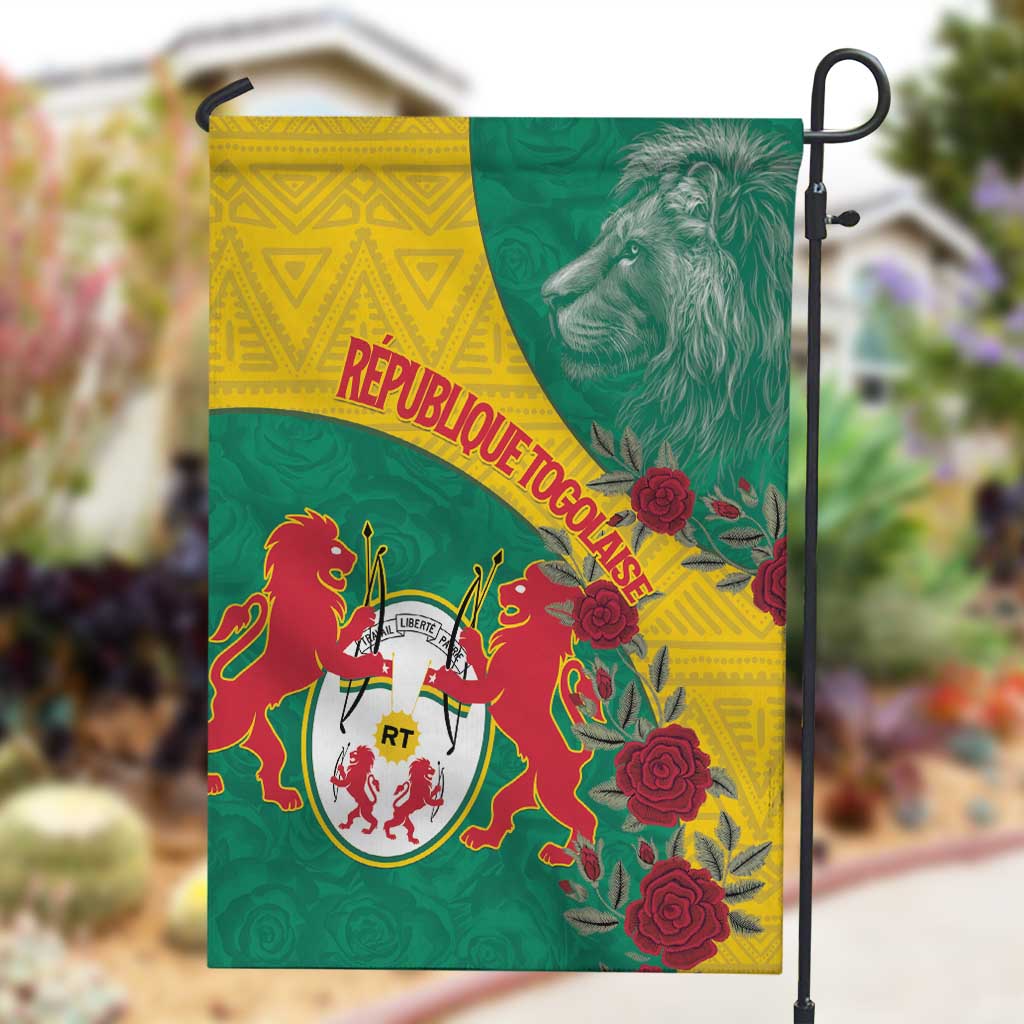 Personalised Togo Garden Flag Coat Of Arms - African Mix Rose Pattern LT15