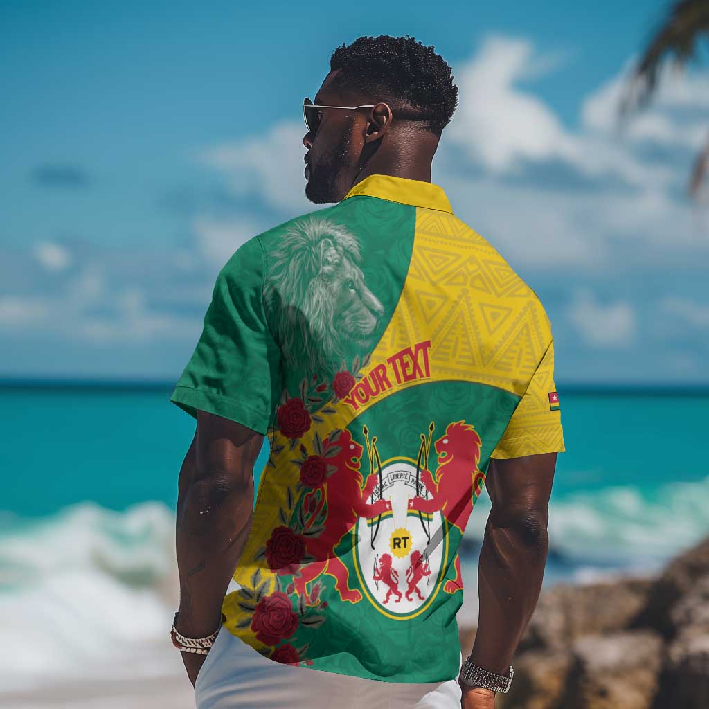 Personalised Togo Hawaiian Shirt Coat Of Arms - African Mix Rose Pattern LT15