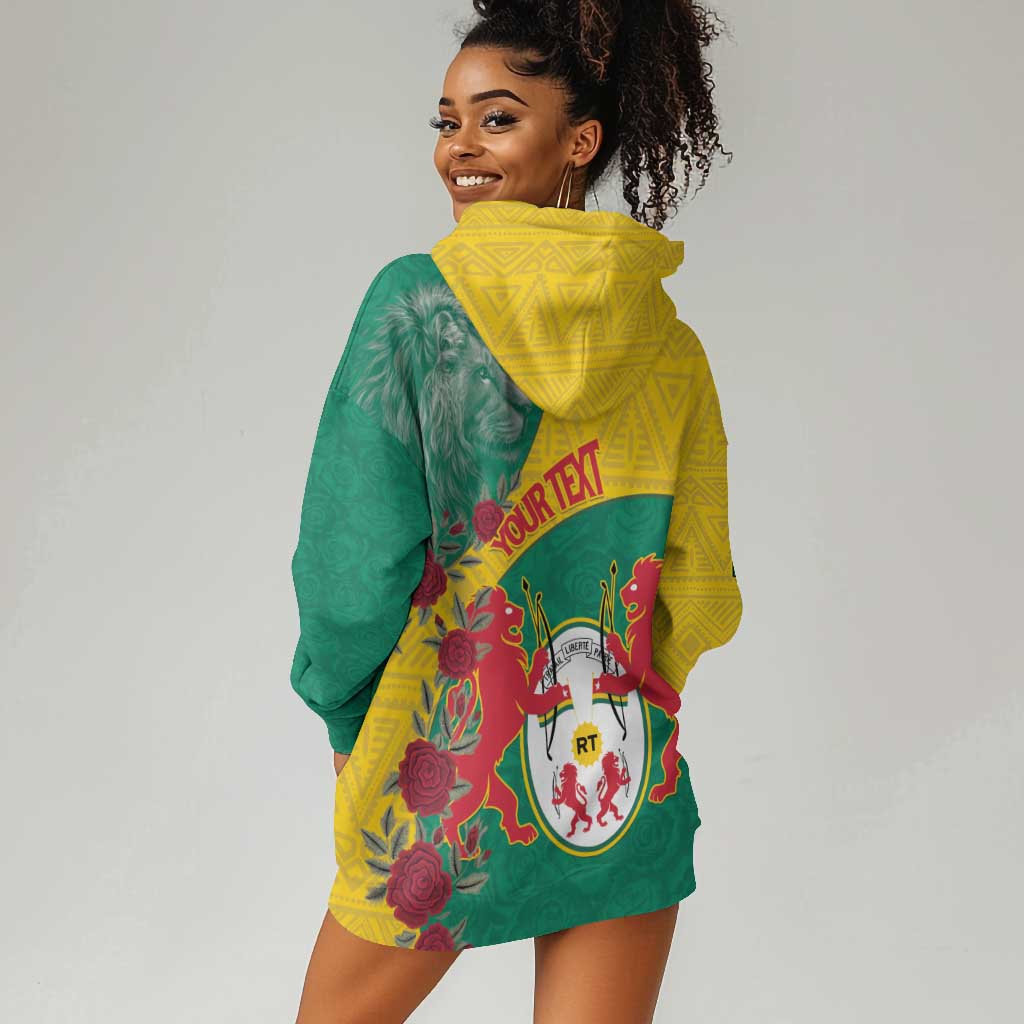 Personalised Togo Hoodie Dress Coat Of Arms - African Mix Rose Pattern LT15