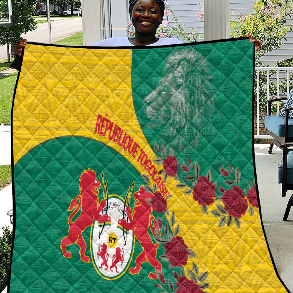 Personalised Togo Quilt Coat Of Arms - African Mix Rose Pattern LT15