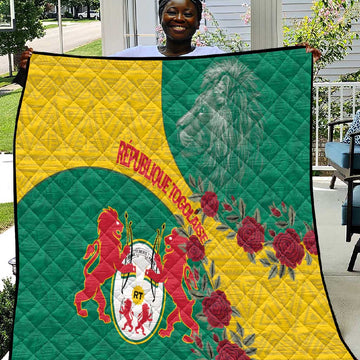 Personalised Togo Quilt Coat Of Arms - African Mix Rose Pattern LT15