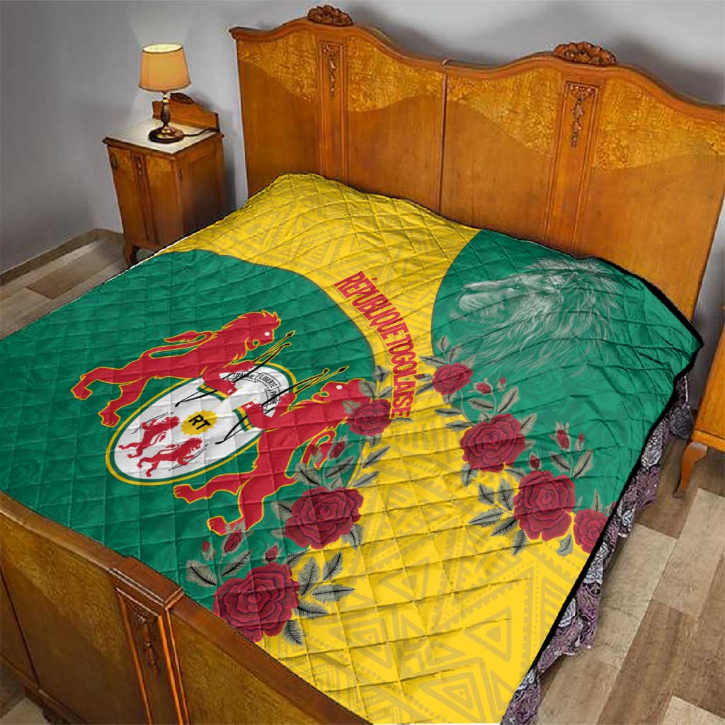Personalised Togo Quilt Coat Of Arms - African Mix Rose Pattern LT15