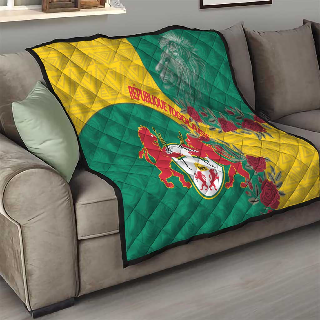 Personalised Togo Quilt Coat Of Arms - African Mix Rose Pattern LT15