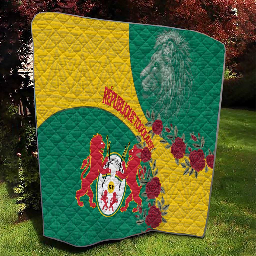 Personalised Togo Quilt Coat Of Arms - African Mix Rose Pattern LT15